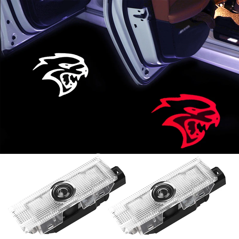 

Courtesy Lights for Dodge Demon Hellcat Challenger Charger Car Door Logo Welcome Light Projector Ghost Shadow Lamp Accessories