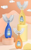 u shaped manual silicone toothbrush children oral hygiene care deep clean portable travel silicone mouth scaler 2 12 y