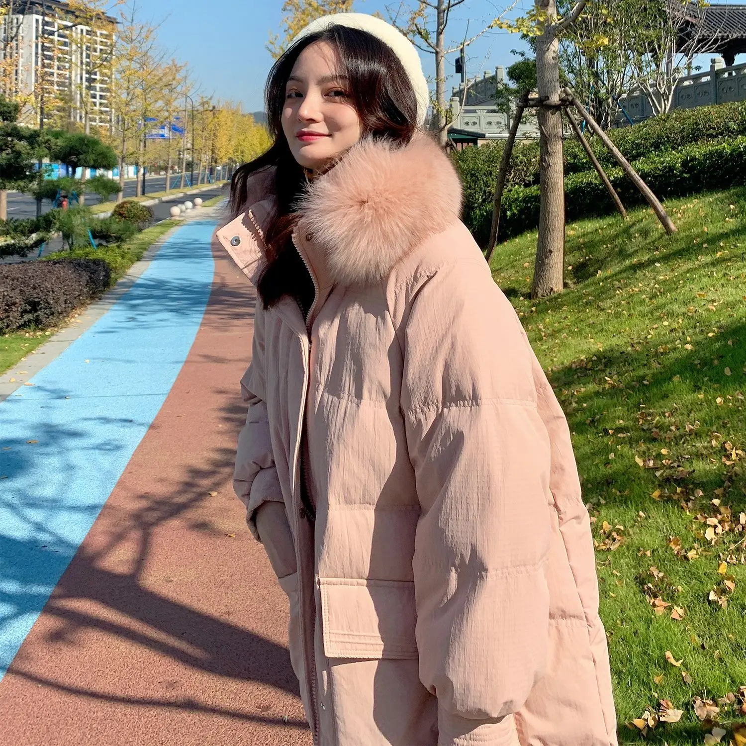 2022 Winter New Long Down Jacket Female Fox Fur Collar 90 Cotton Thickened Jacket Women's Clothing