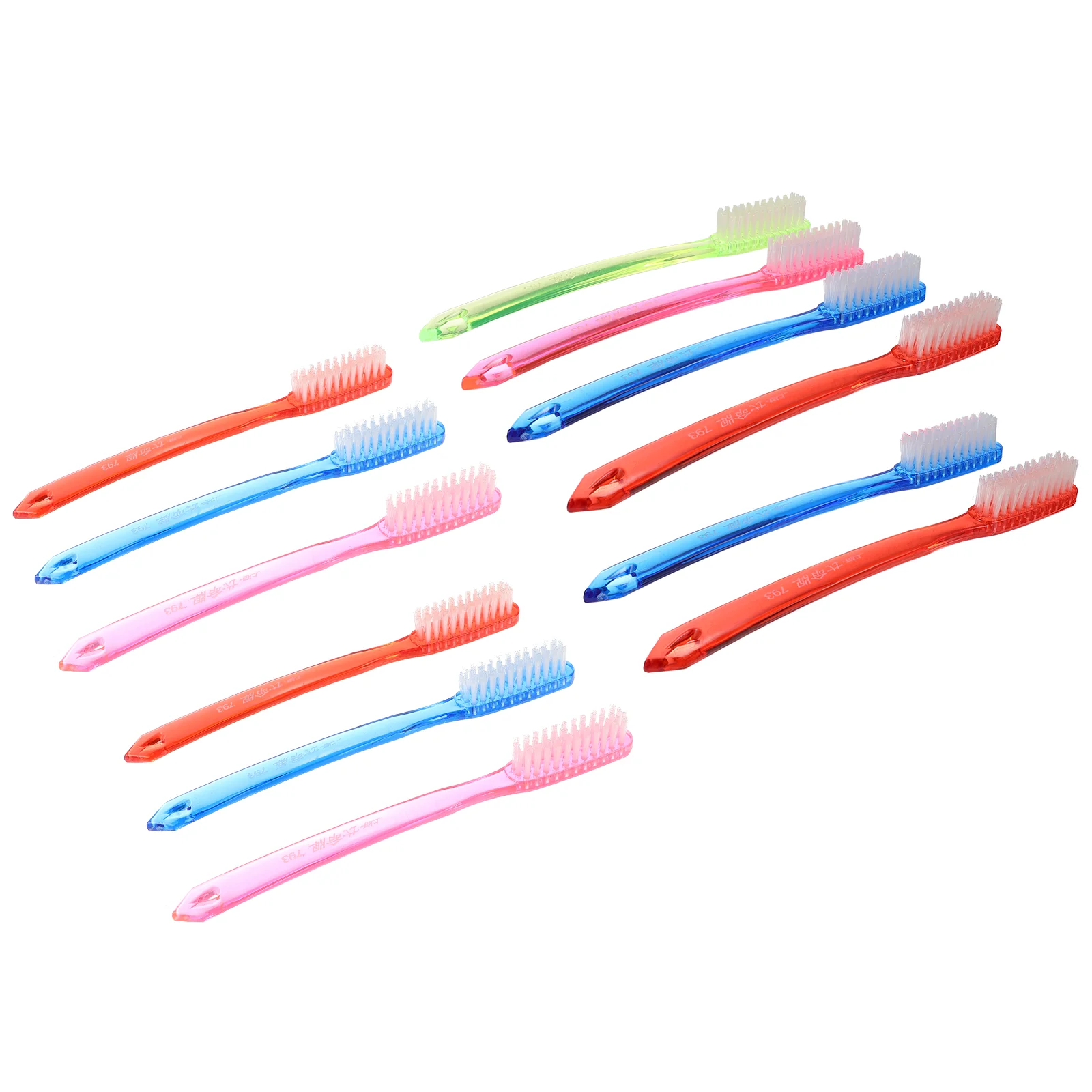 

12pcs Practical Manual Hard Bristles for Adult Teeth Stain Cleaning (Random Color)