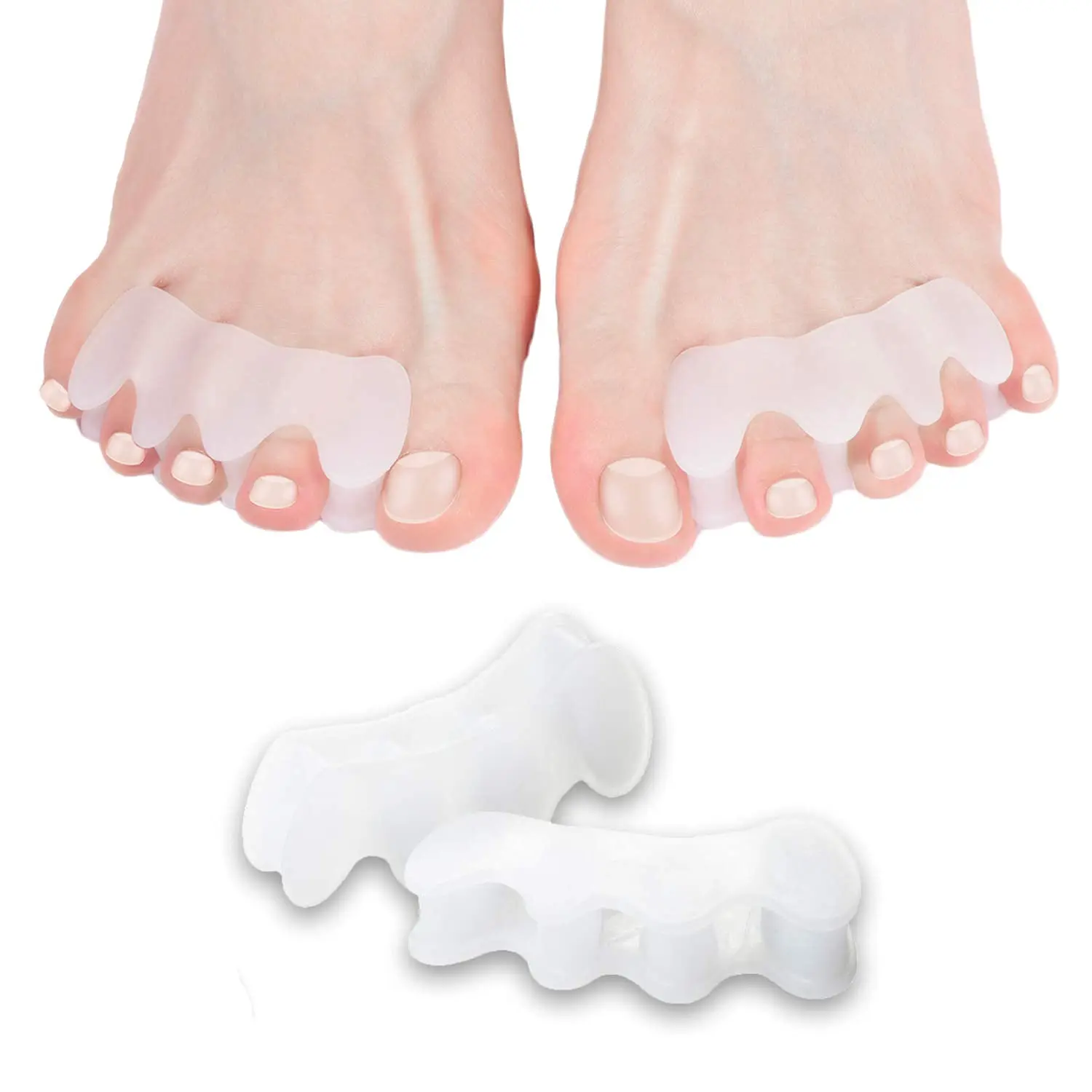 

Sdotter 1/2Pair Toe Separators to Correct Bunions and Restore Toes to Their Original Shape,Straightener Toe Stretcher Big Toe Co