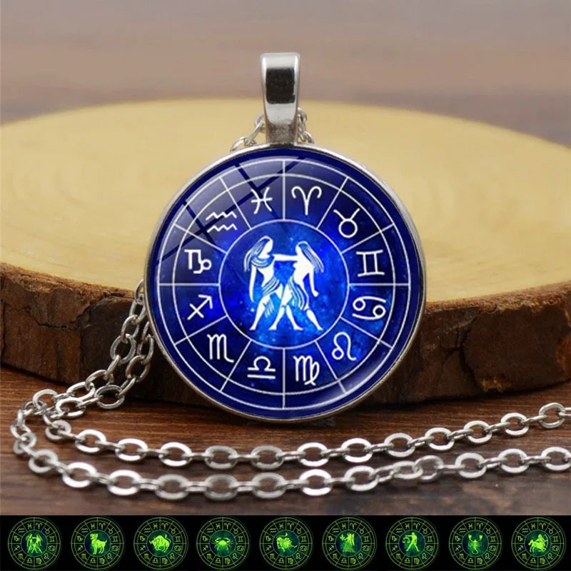 

12 Constellations Luminous Necklace Fashion Constellation Luck Necklaces For Women Couple 2022 Hot Funny Creative Jewelry Gifts