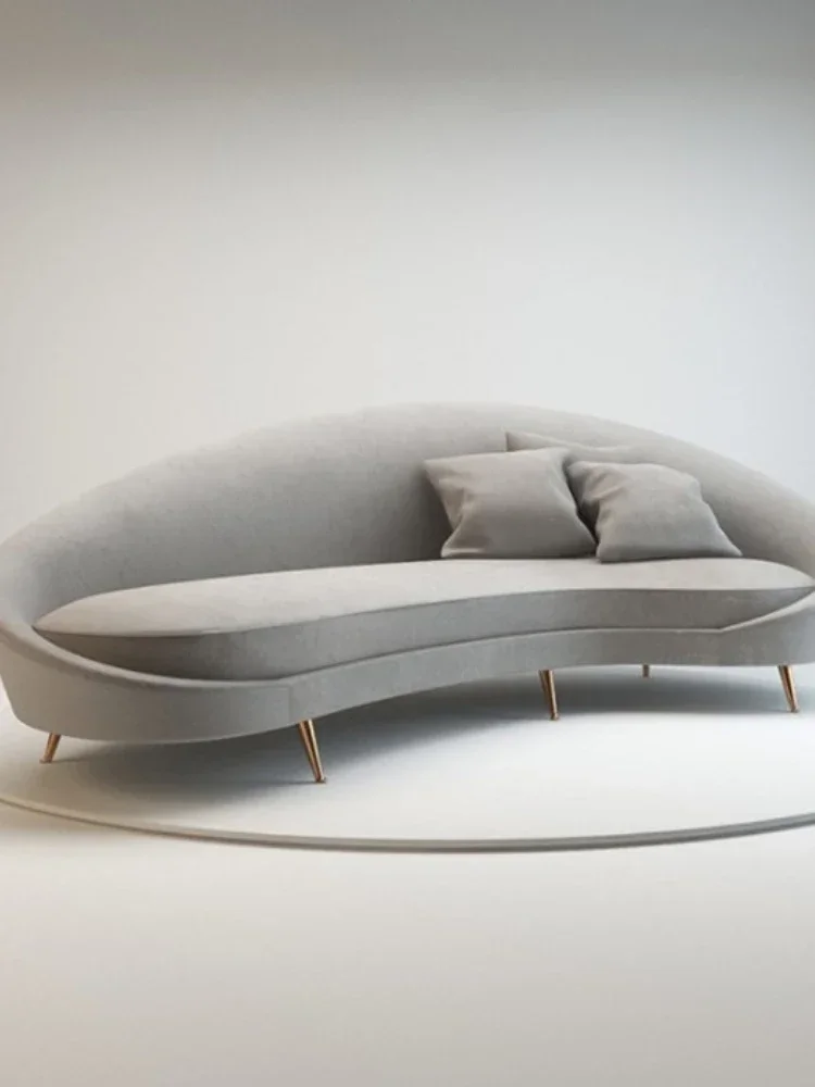 Легкий роскошный изогнутый диван из нержавеющей стали магазин одежды модный