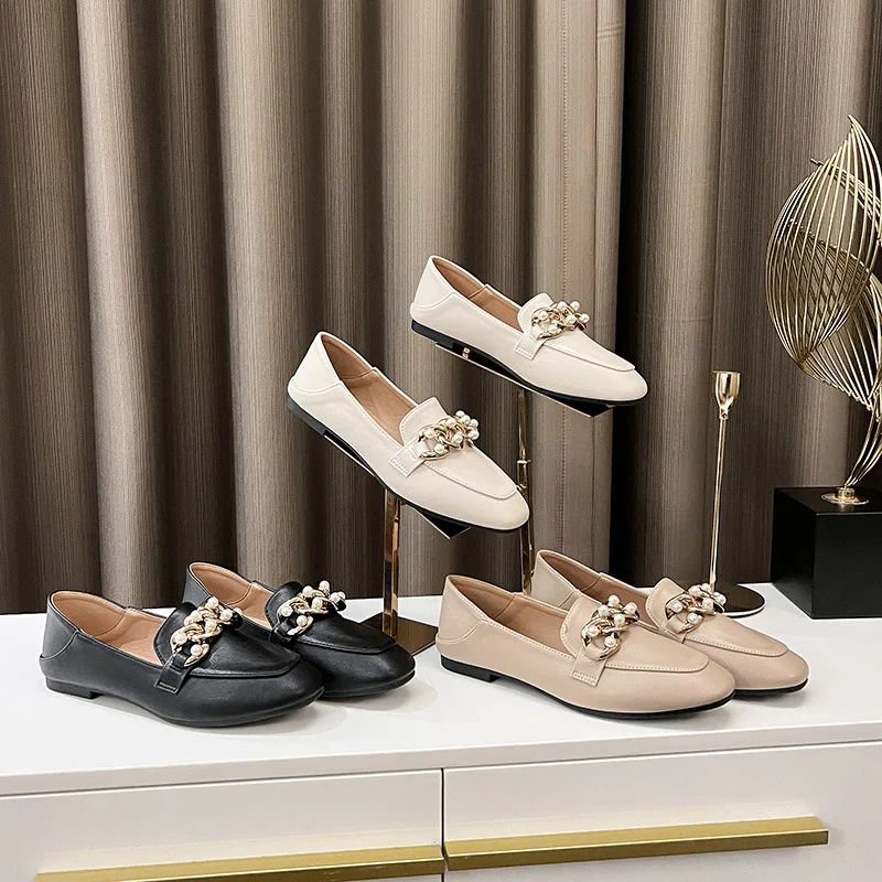 Luxury Women's Loafers British Style Retro Slip on Flats Shoes for Women Stylish Comfortable Office Shoes