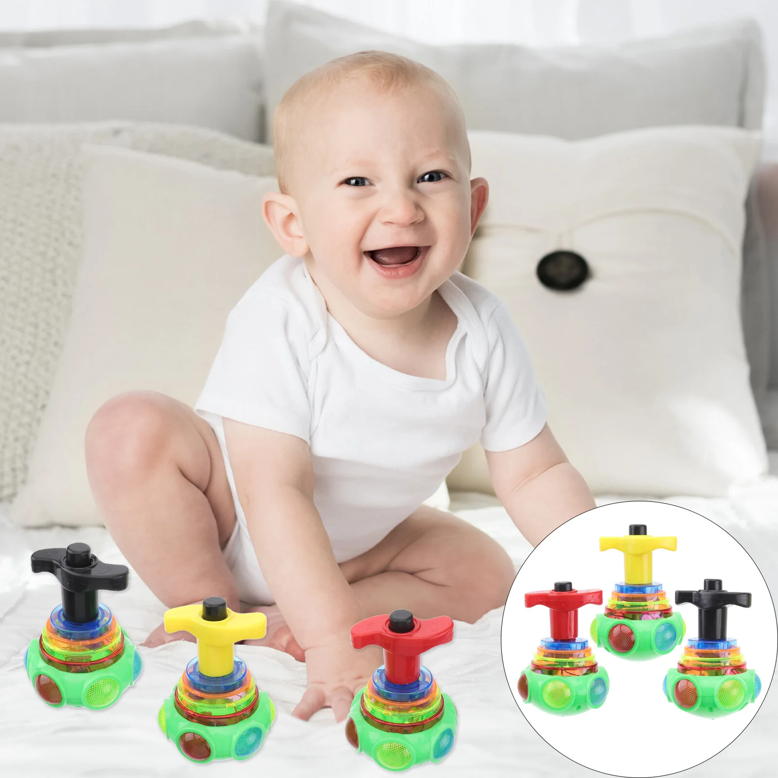 

Flashing Gyro Rotating Toys Light Up Luminous Kids Plaything Music Glowing Vintage Tops