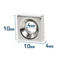 5102050100pcs 10x10x4 4mm hole 4mm square rare earth neodymium magnets n35 countersunk powerful magnet 10x10x4 4 10104 4
