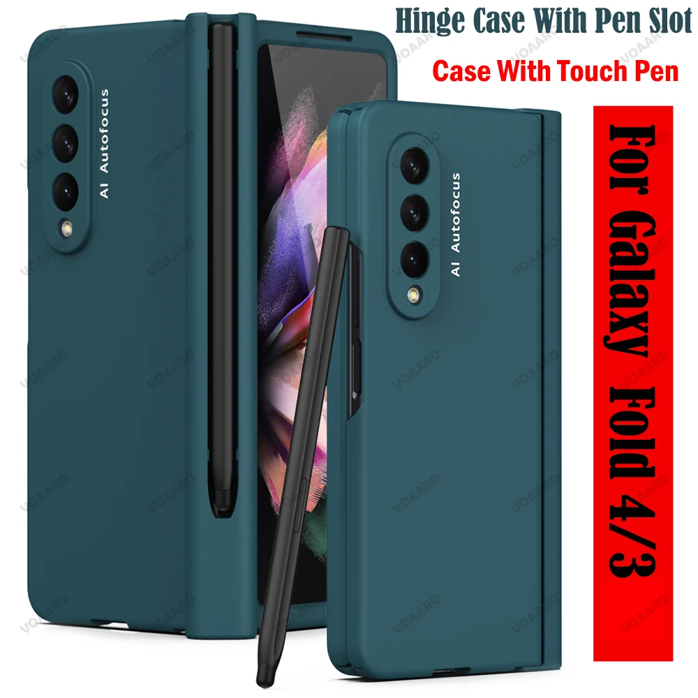 

For Samsung Z Fold 4 3 Hinge Case with S Pen Slot Holder for Samsung Galaxy Z Fold 3 4 2 Hinge Case Front Film Full Protective
