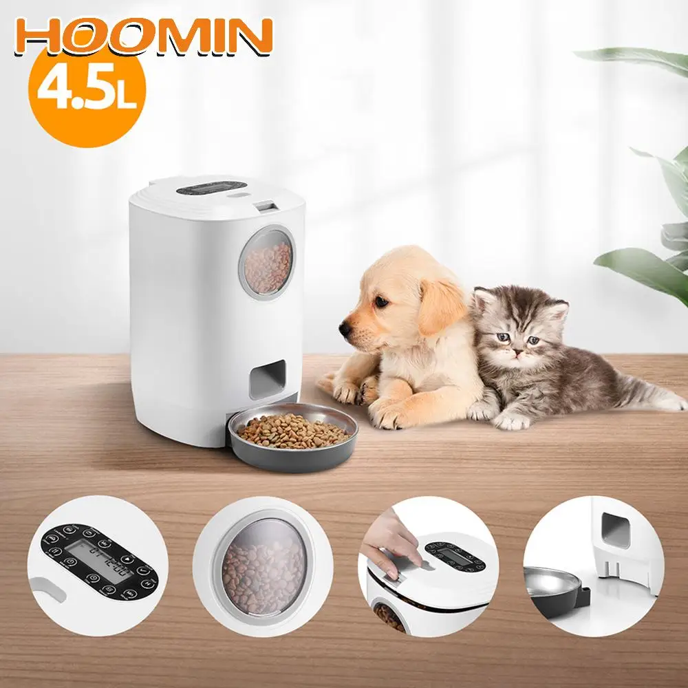 

Автоматический таймер для кошек HOOMIN с ЖК-дисплеем, 55 л, автоматический дозатор еды для домашних животных с голосовой записью