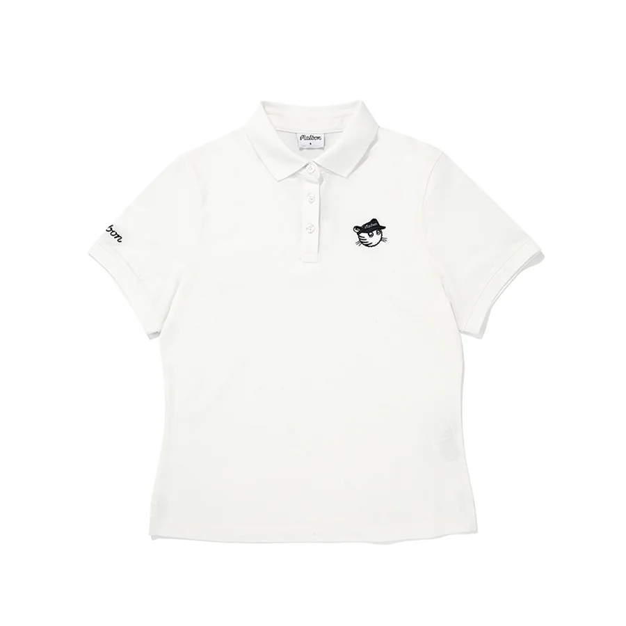 2023 Golf Golf Polo shirt women Beaded Mesh Cotton Breathable Tiger Hat Embroidery Short sleeve Polo T-shirt
