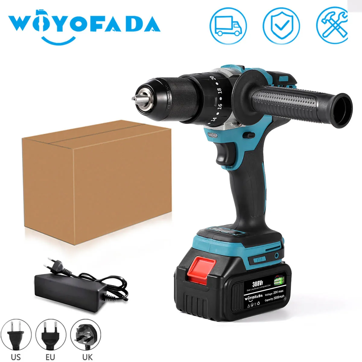 13 мм беспроводная ударная дрель 18 в электрическая отвертка Домашняя мини бесщеточная Ударная дрель для аккумулятора Makita перезаряжаемая Ударная дрель