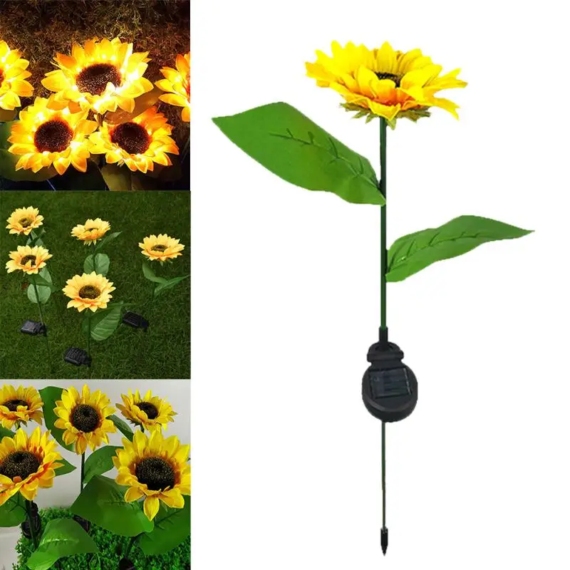 

Solar Sunflowers Outside Garden Lawn Light IP65 Waterproof Solar Flowers Pathway Light For Patio Yard Wedding Holiday Decoration
