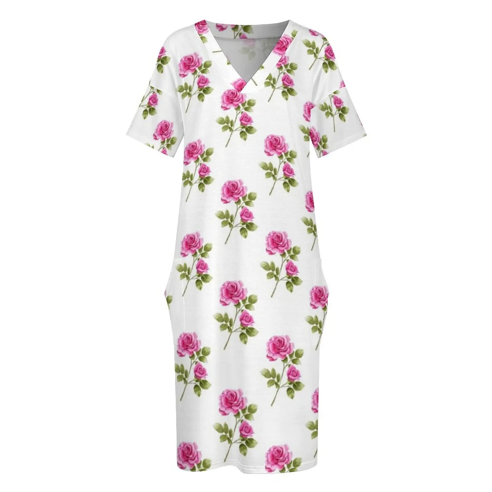 Женское платье из полиэстера и спандекса розового цвета