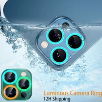 for iphone 13 12 pro max camera lens protectors luminous camera ring glass for iphone 11 11pro max 13mini 13pro protective film