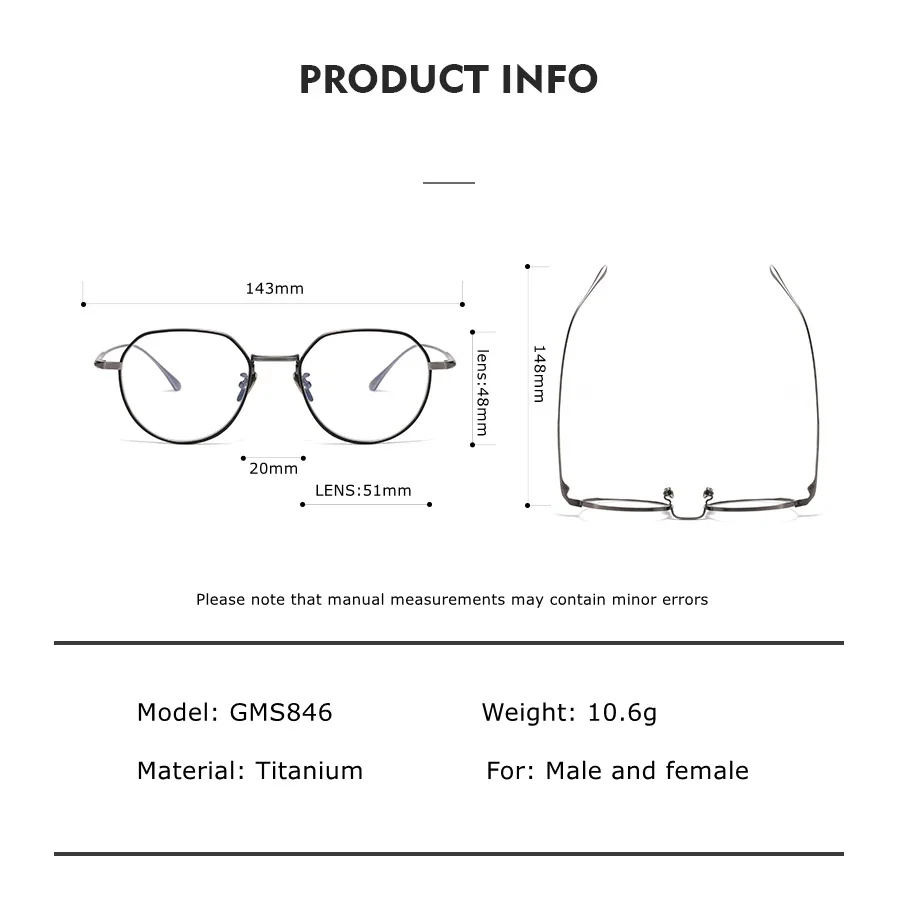 Японские ретро очки с оправой из чистого титана многоугольные оптические