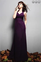 free shipping fashion 2016 elegant dress plus size brides maid vestidos formales purple long dresses chiffon bridesmaid dresses