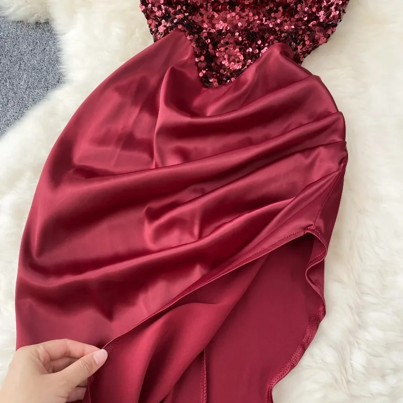 Женское асимметричное платье-комбинация без рукавов винтажное летнее платье с