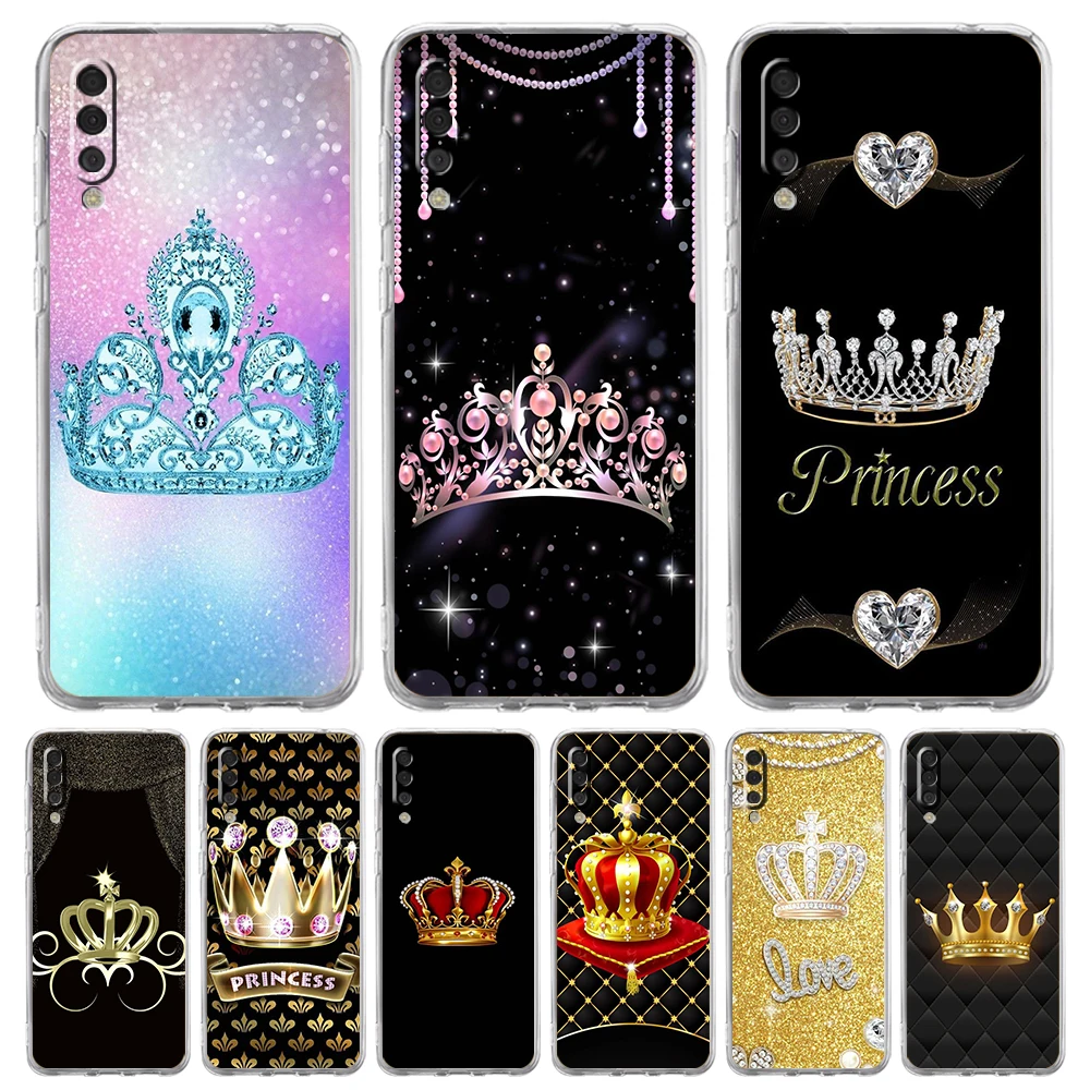 

Diamond Crown Transparent Phone Case for Samsung Galaxy A12 A22 A50 A70 A40 A10 A20 A30 A02 A03S A04 Cover Silicone Shell Capas