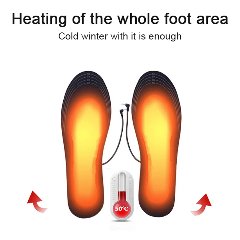 

Winter Outdoor Sports USB Heated Shoe Insoles Electric Foot Warming Pad Feet Warmer Washable Heating Cuttable Size Insole