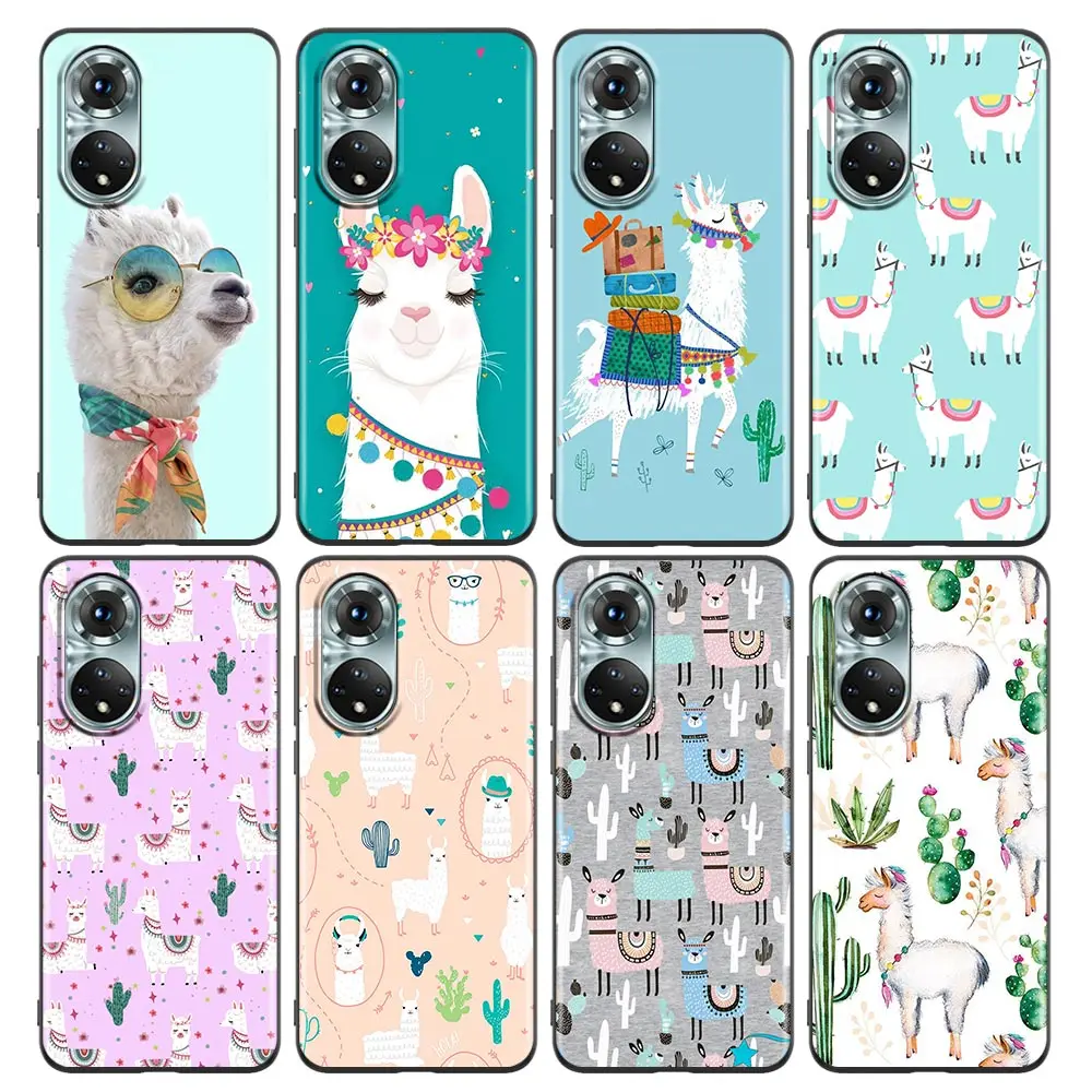 

Phone Case for Honor 8X S 9S C A X Play 9A 50 Case 10 20 20e 30i Pro Lite Youth Soft Silicone Cover Animal Llama Alpaca