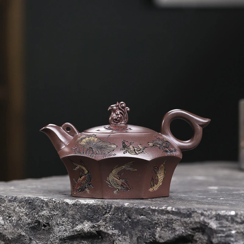 Ручной чайник из фиолетовой глины Yixing 300 мл