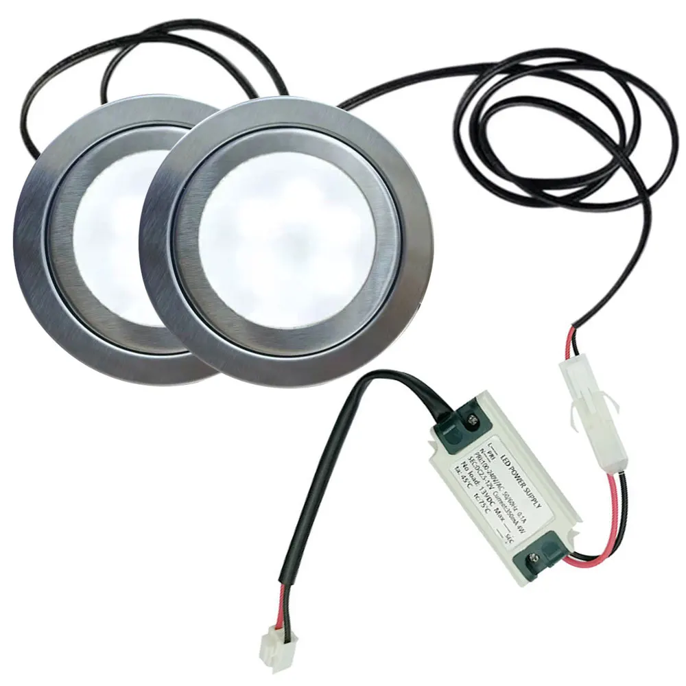 

1 комплект, 2x 68 мм, лампочка с вытяжкой, 1x 100-240 В, светодиодный драйвер, 2 кабеля, дымоотсос, светильник для отверстий 2 1/2 дюйма, белый, 6000 К