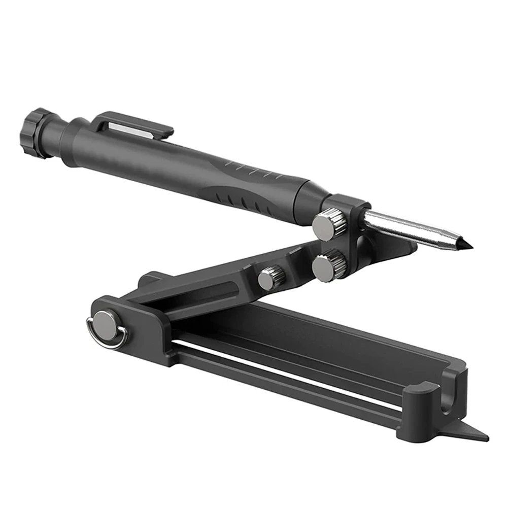 

1.38*1.2*60 Inch Black Multifunctional Scribing Gauge Engraving Pen Adjustable Woodworking Graffiti Line Measuring Tool