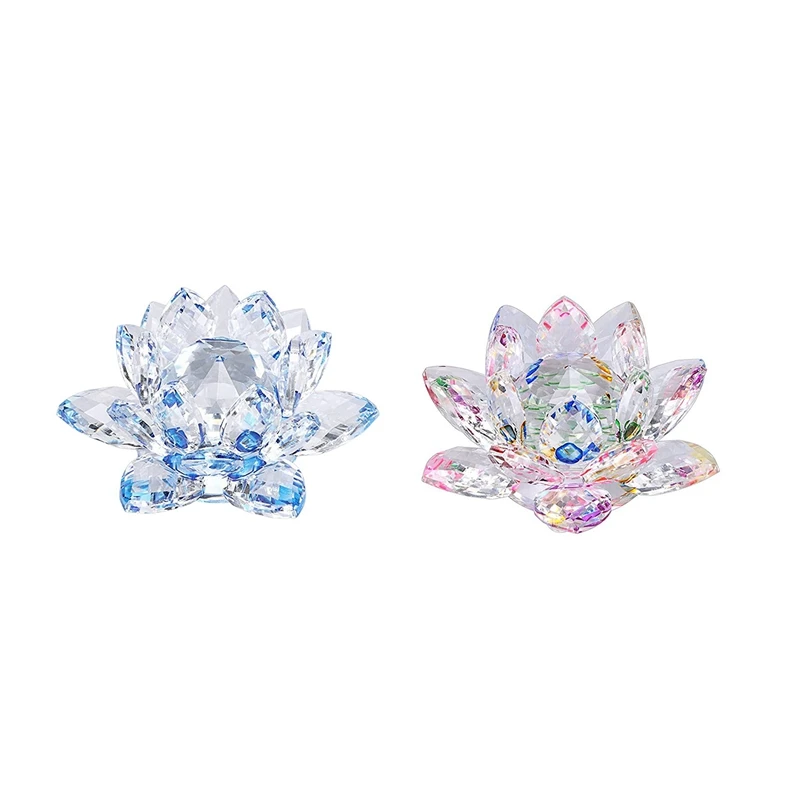 

Блестящий хрустальный цветок лотоса, оттенок фэн-шуй для домашнего декора, Свадебная вечеринка (4,7 дюйма/12 см)