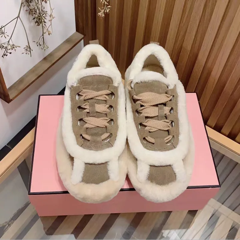 Runway Diamond Thick Sole Lefu Shoes Women's Round Head Genuine Leather One Step Pedal Designer High Heel Autumn Shoes 2023