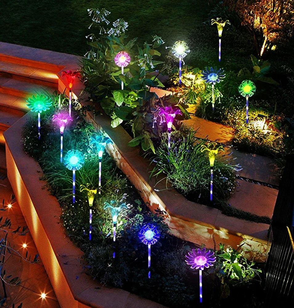 Садовая Лампа В Форме Цветка Лилии На Солнечной Энергии Уличное