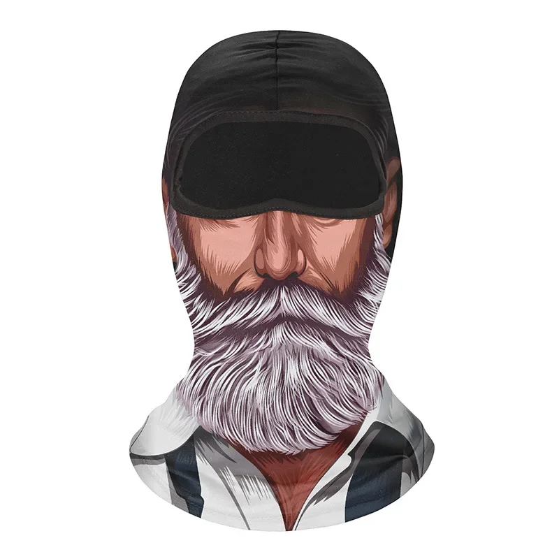 Мотоциклетная Балаклава с 3D принтом, многофункциональная мото анфас, ветрозащитная лыжная маска, велосипедная байкерская кепка с капюшоном, мужская подкладка для шлема