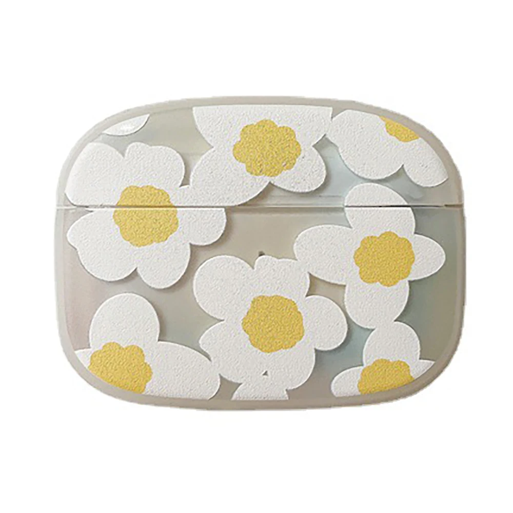 

Full Screen Flowers Soft Silcone Case For Airpods Pro3/1/2 Oval Cover Earphone Accessories With Ornament Keychain