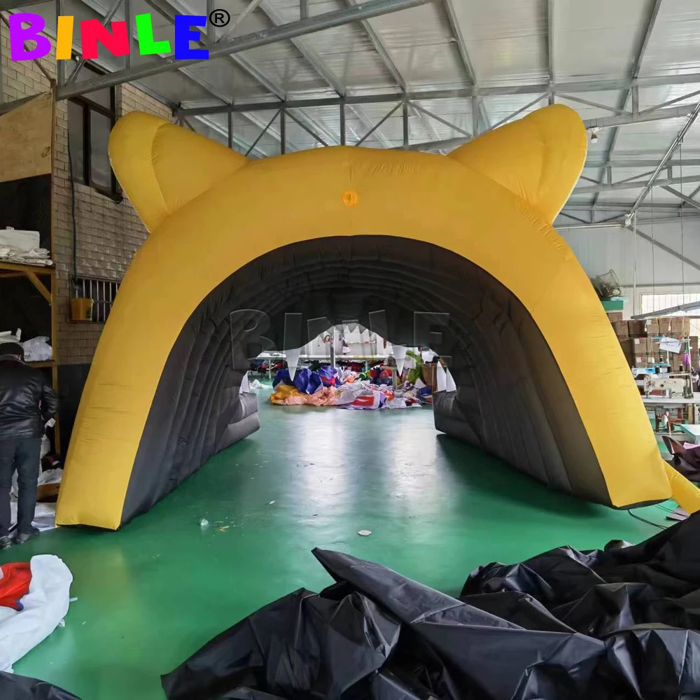 4m Giant Inflatable Tiger Head Mascot Football Tunnel,High School Entrance Tunnel For Sale images - 6