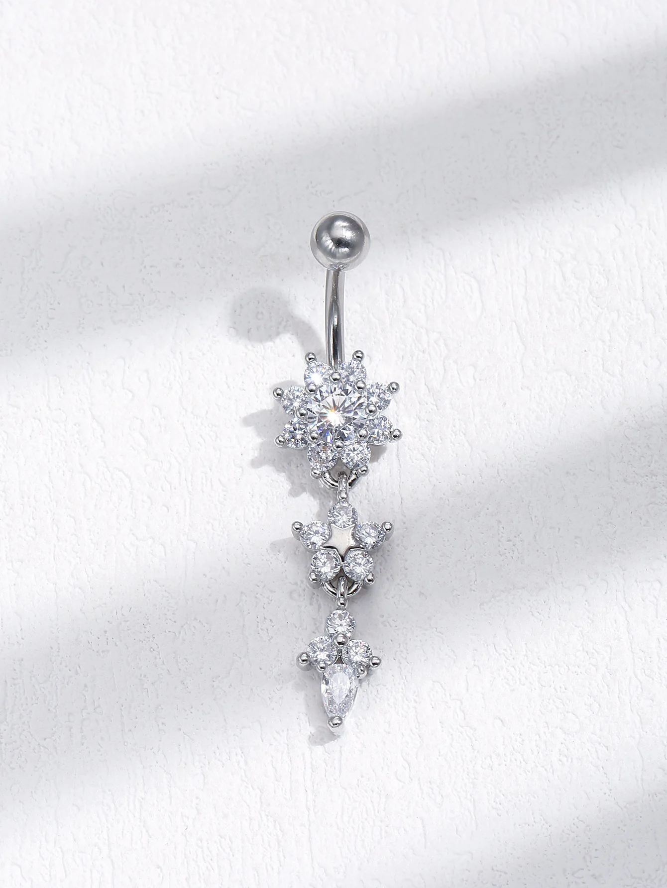 Европа и США Модный Новый Подсолнух изогнутая линия длинный гвоздь для пупка