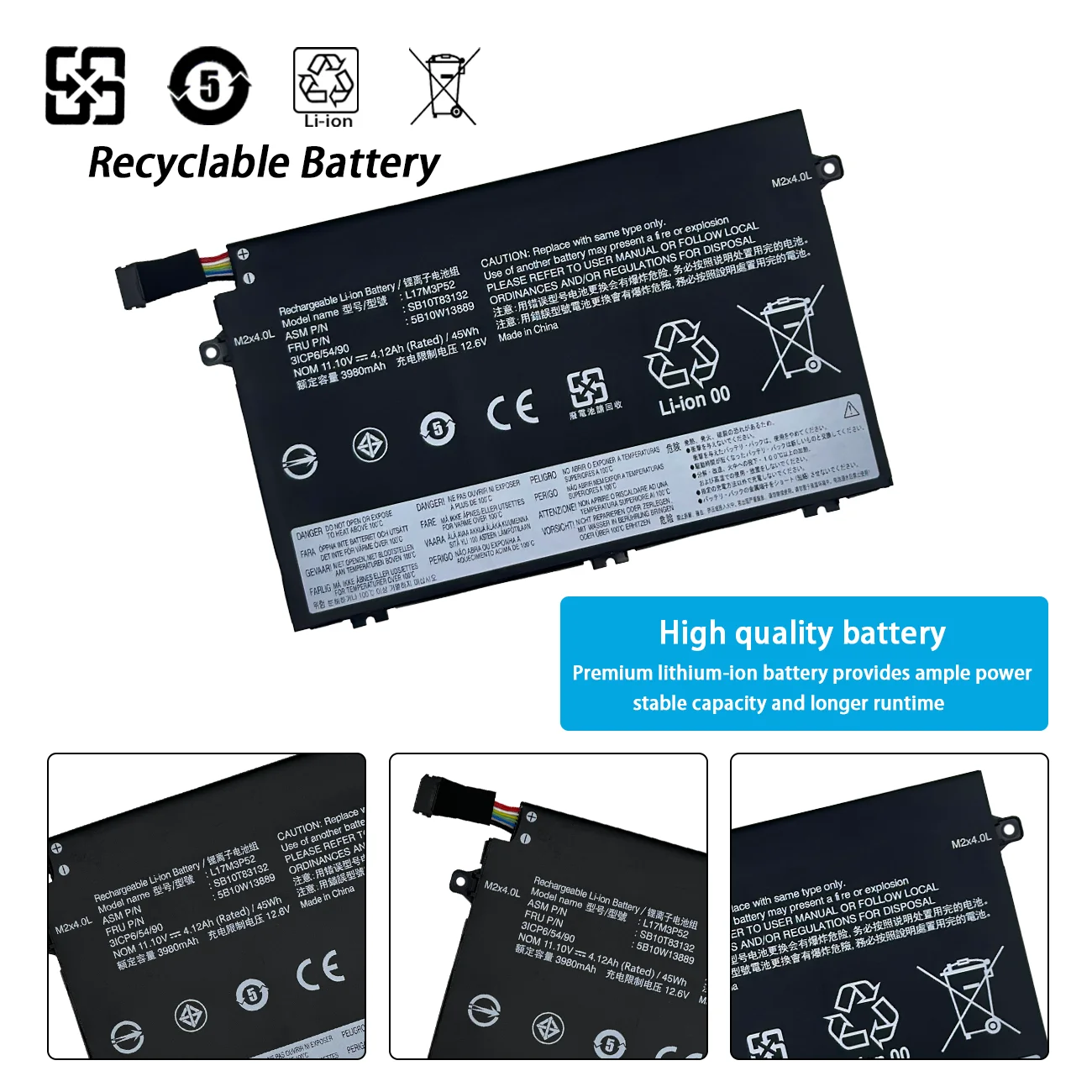 Новый L17M3P52 новый аккумулятор для ноутбука Lenovo Thinkpad E480 E490 L17C3P51 L17L3P51 L17M3P51 01AV445 01AV447