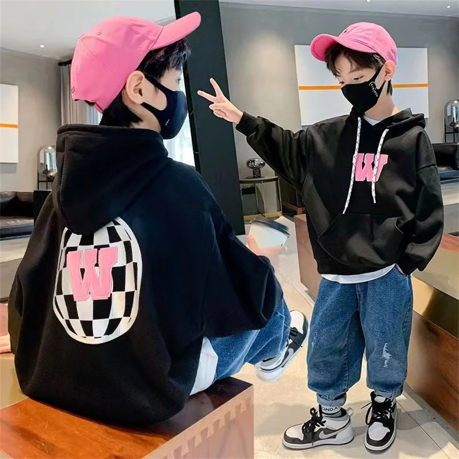 

Spring Autumn Kids Boys Sweatshirts Kids Hoodies Clothes For boys Long Sleeve letter print Pullover Cotton Tops