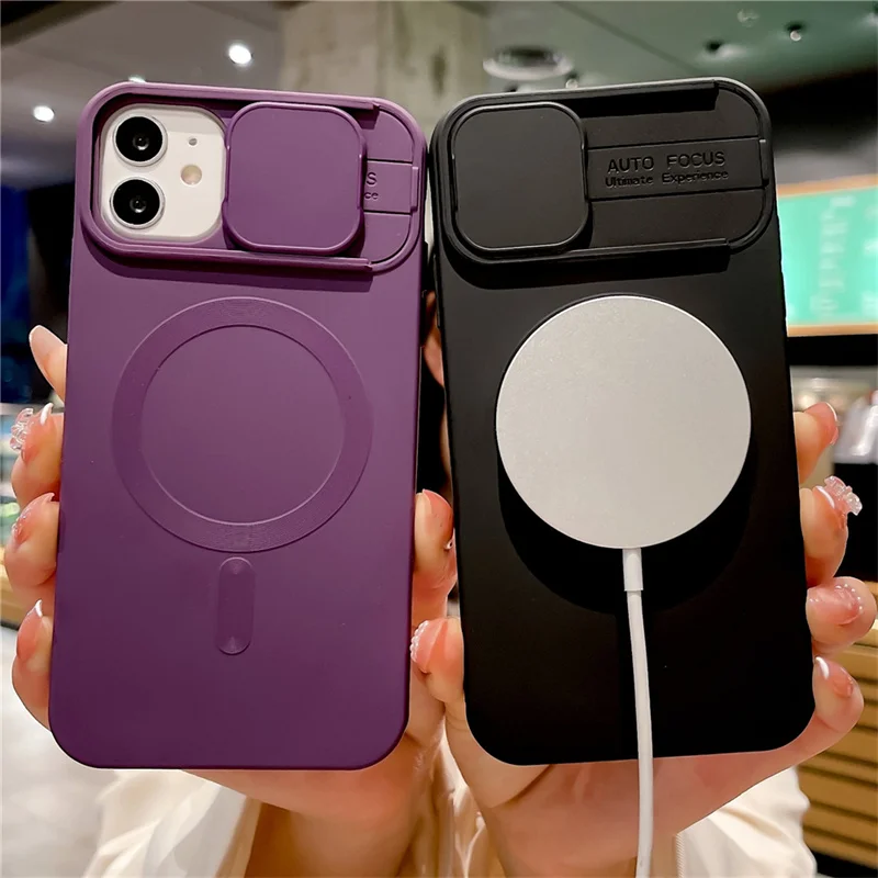 Luxury Magnetic Suction Charging Soft Case For iPhone 14 13 12 11Pro Max Plus Shockproof Camera Lens Protection Phone Cover
