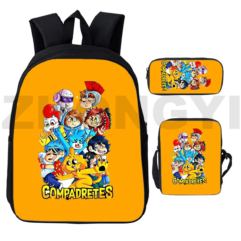 

Kawaii Canvas Mikecrack Backpack for School Teenagers Girls Los Compas 12/16 Inch Cartoon Fashion Compadretes Women Men Mochila