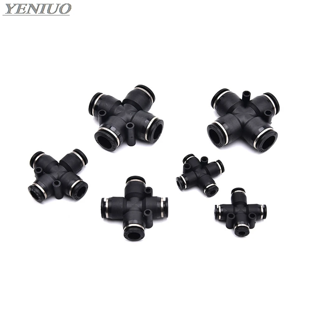 

Нажимные быстроразъемные пневматические трубки, 4 мм 6 мм 8 мм 10 мм 12 мм, чёрные, с перекрестным соединением