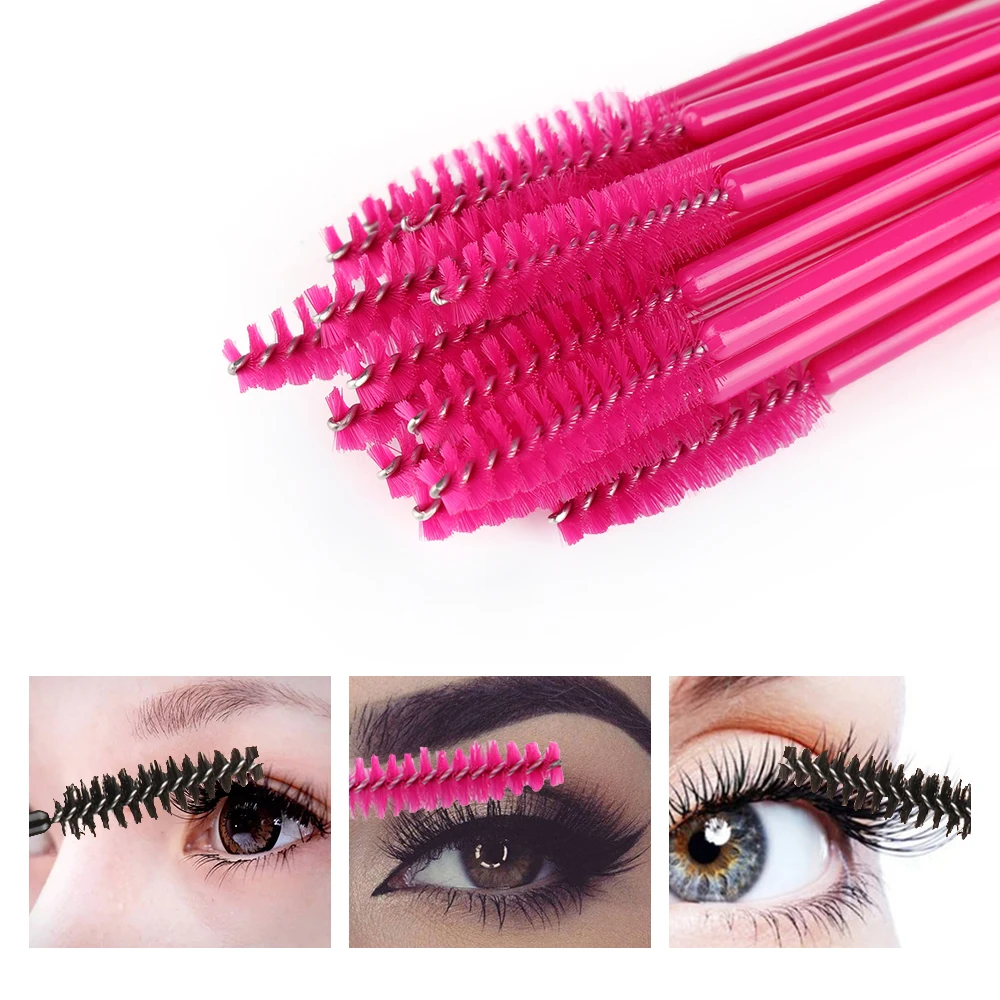 

Disposable Mascara Wands Applicators Silicone Eyelash Brush Lash Extension Women Eye Makeup Beauty Tools Portable Random Color