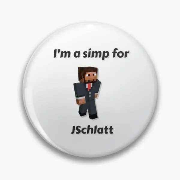 Я симп для Jschlatt, белая основа, настраиваемая мягкая пуговица, булавка, ювелирные изделия, Креативная одежда, шляпа, мультяшный смешной женский воротник