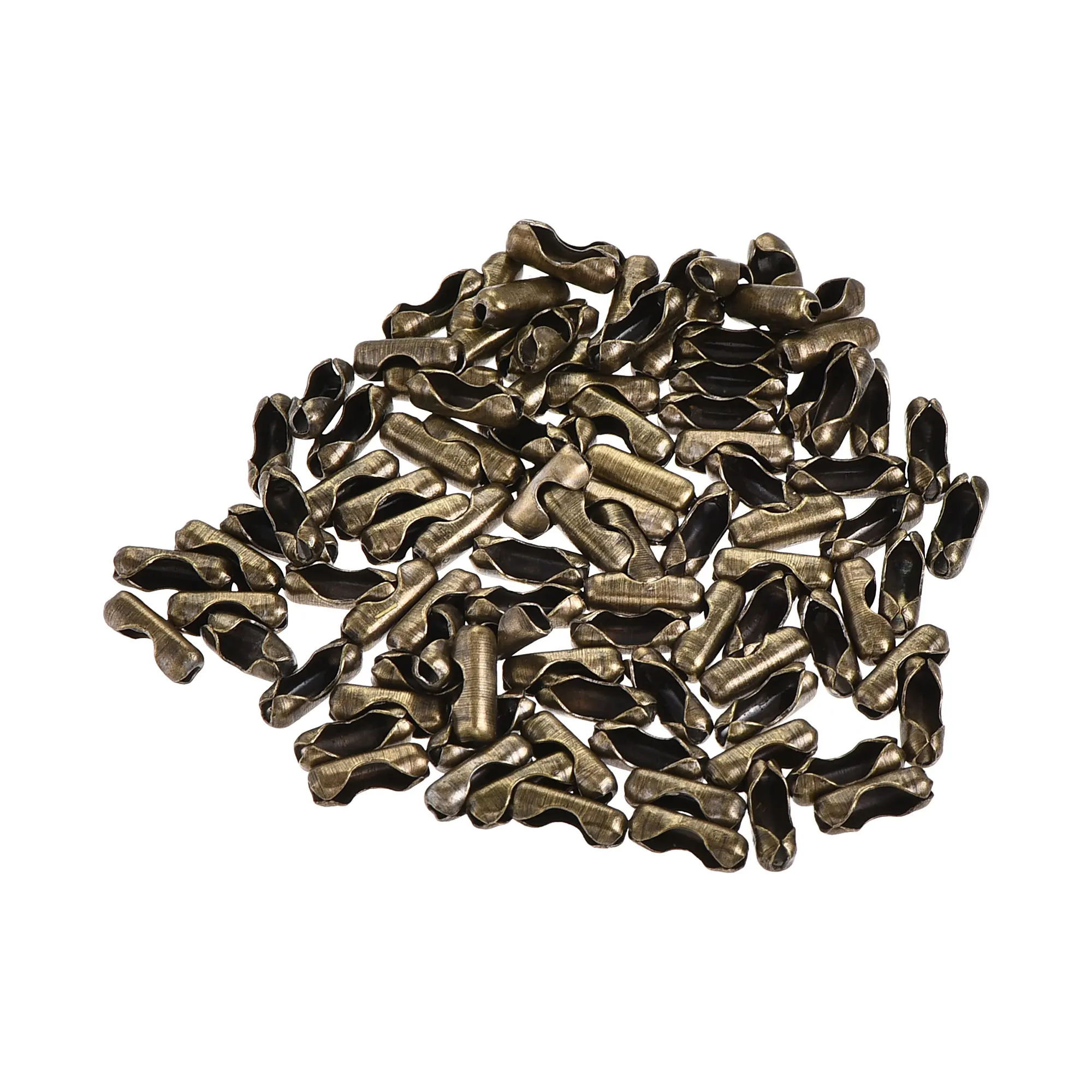 

Uxcell Ball Chain Connector 1.5mm Crimp Link Iron Electroplating Bronze 100 Pcs