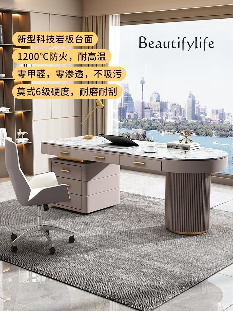 Легкий роскошный компьютерный настольный стол из каменной плиты домашний