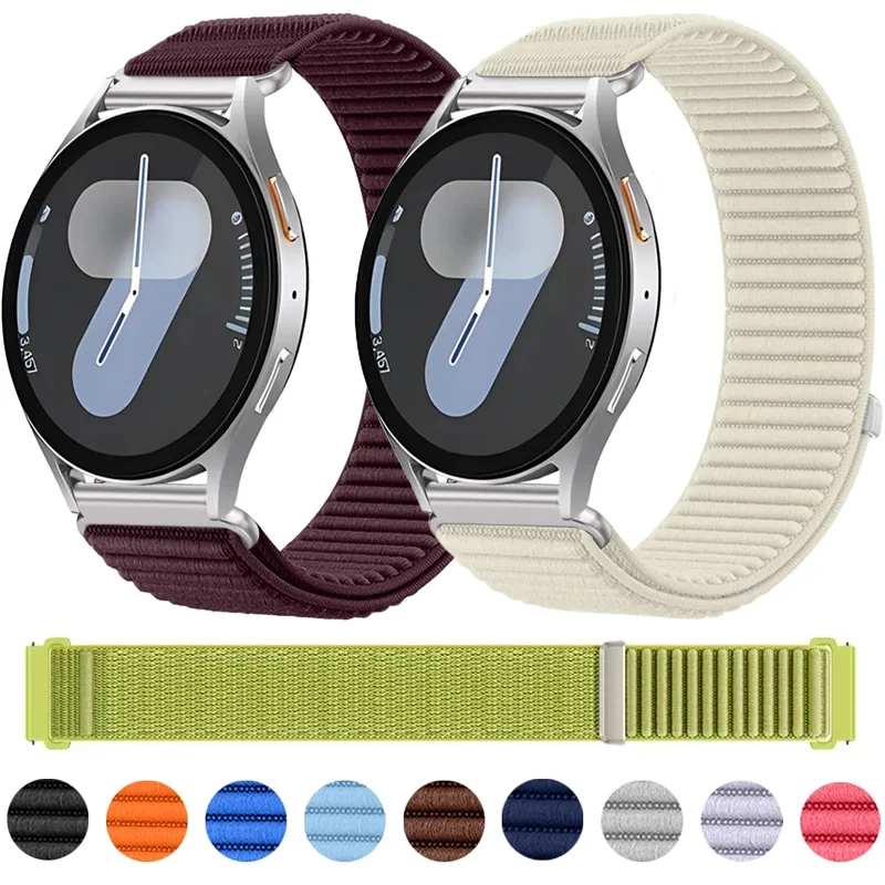 Фото Нейлоновый ремешок-петля 18/20/22 мм для Galaxy Watch 7 6 5 4 44/40 мм/4-6 Classic/5 Pro, удобный браслет для Amazfit Active 3 2 №1