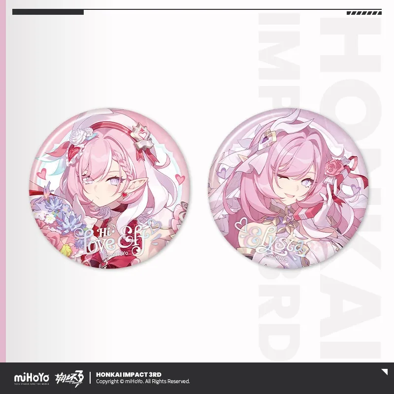 Фото Официальный металлический значок Elysia по игре Honkai Impact 3rd: Серия Herrscher of Human EGO, брошь, жестяное украшение, подарки для косплея и додзинси №2