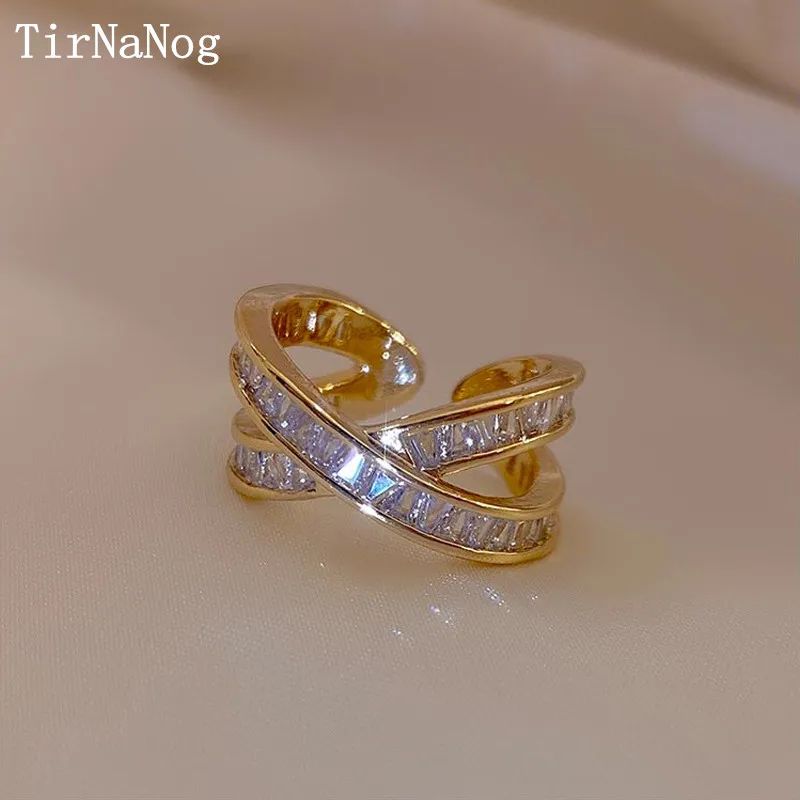 

2022 New South Korea Cross Micro Inlay Zircon Ring Fashion Luxury Elegant New Gothic Openings Can Be adjusted Index Finger ring