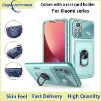 rear wallet credit card holder phone case for xiaomi 11t 12x 12 poco x3 nfc m3 m4pro for redmi note11 10s cover