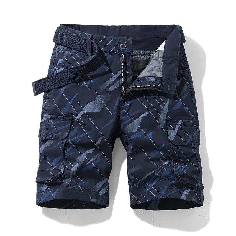

Summer New Cotton Military Cargo Shorts Men Fashion Printing Brand Casual Shorts Men Outdoor Run Multi Pocket Loose Shorts Men