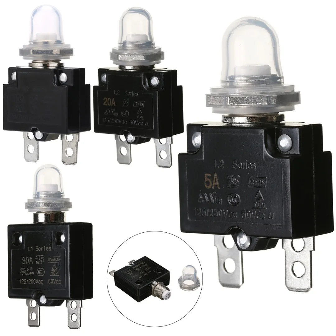 1 шт. 12/24 в перестраиваемый автоматический выключатель с кнопкой тепловой выключатель Панель Крепление 5A/10A/15A/20A/30A защита от перегрузки