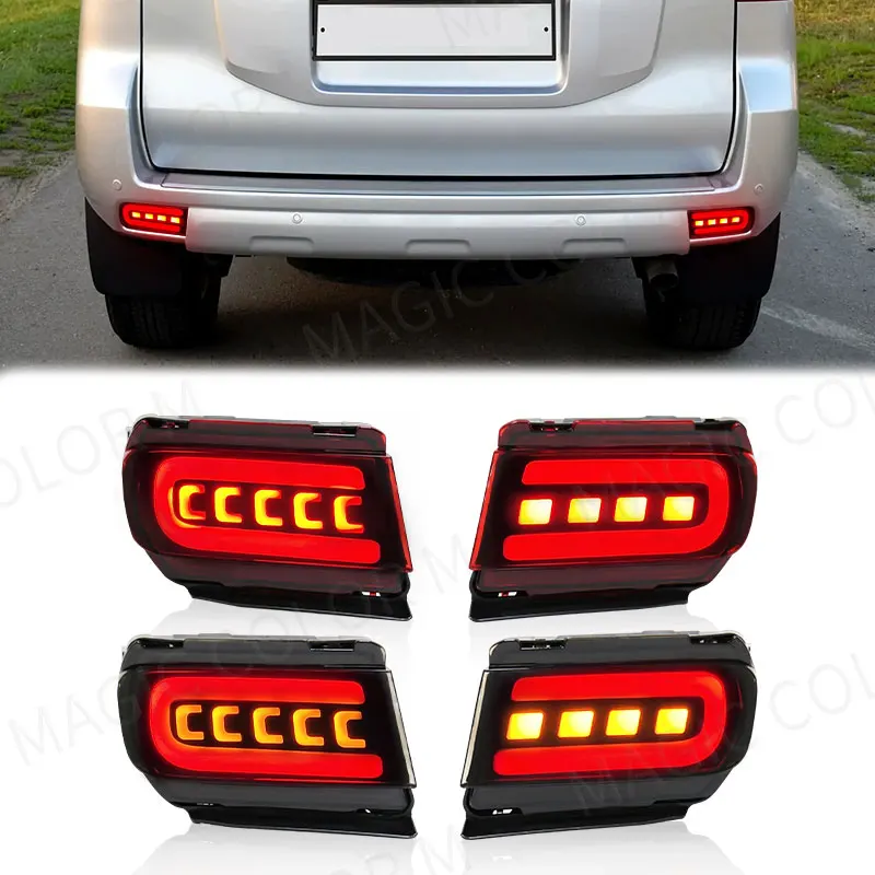 

For Toyota Land Cruiser Prado 150 LC150 FJ150 GRJ150 2010 - 2020 Rear Bumper Reflector LED Car Tail Lamp Brake Turn Signal Light