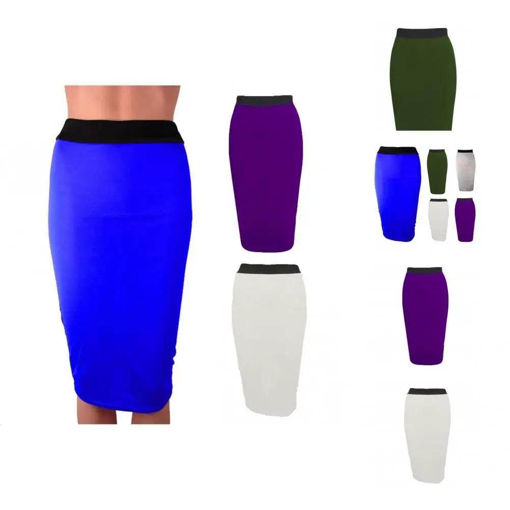 

Skin-touching Stylish Elegant Knee-Length Office Skirt Comfy Bodycon Skirt Anti-pilling for Travel